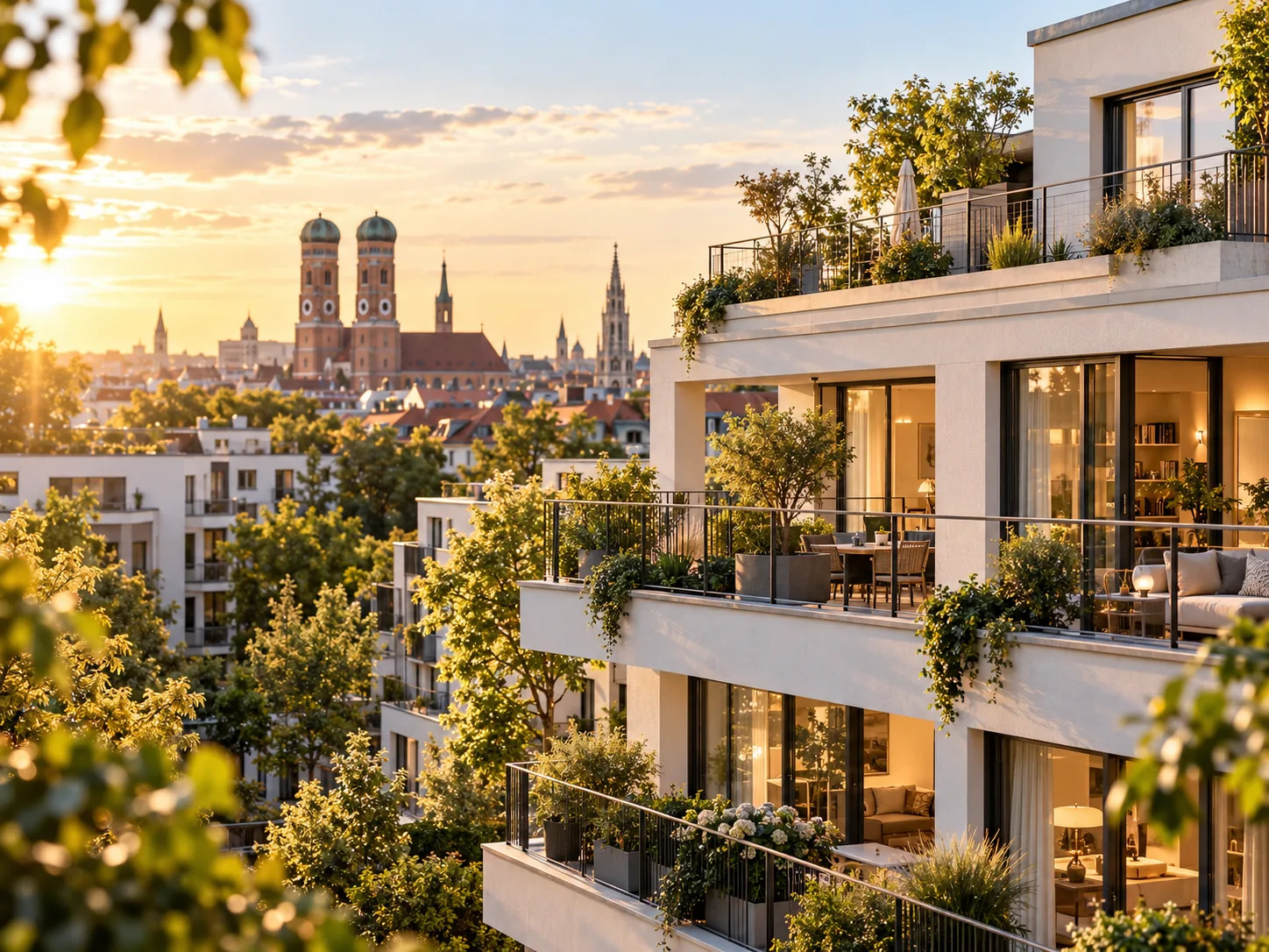 Hochwertige Eigentumswohnung mit Blick auf die Münchner Skyline